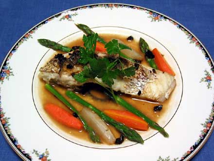 真鯛と新野菜の蒸し煮